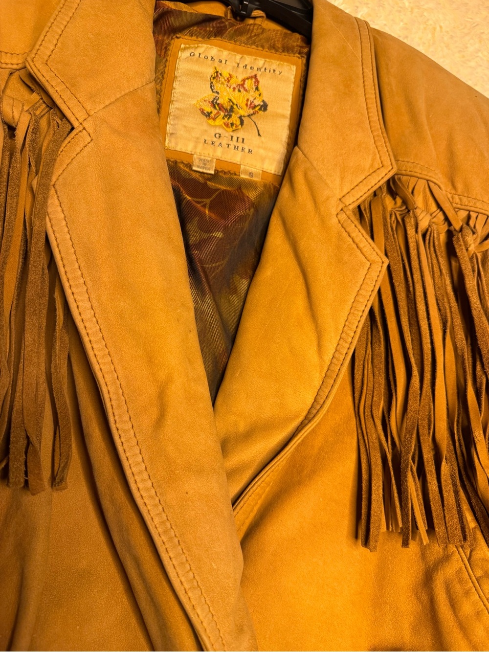 Vintage Global Identity G-III Fringe Leather Jacket Women’s Small - Picture 8 of 14